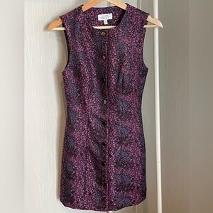 & Other Stories Floral Jacquard Purple Mini Dress